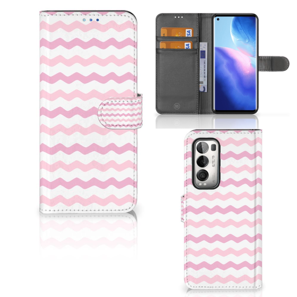 OPPO Find X3 Neo 5G Telefoon Hoesje Waves Roze