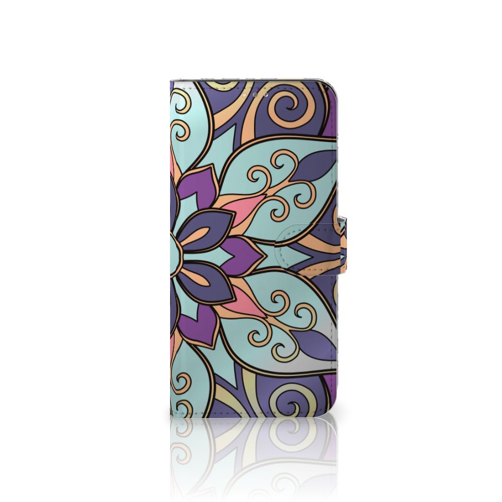 OPPO A15 Hoesje Purple Flower