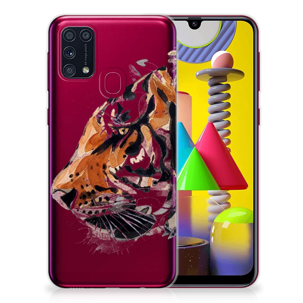 Hoesje maken Samsung Galaxy M31 Watercolor Tiger B2C Telecom
