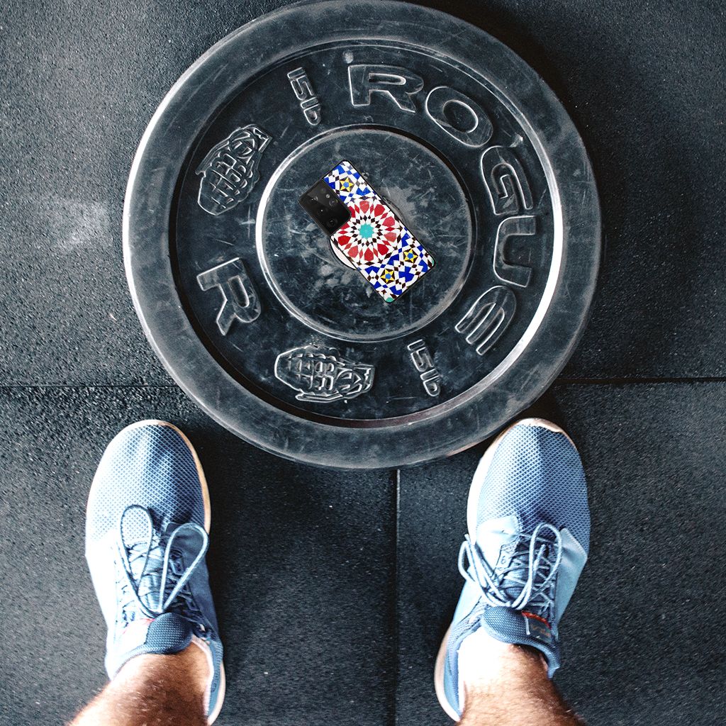 Samsung Galaxy S21 Ultra Marmeren Print Telefoonhoesje Mozaïek B2C Telecom