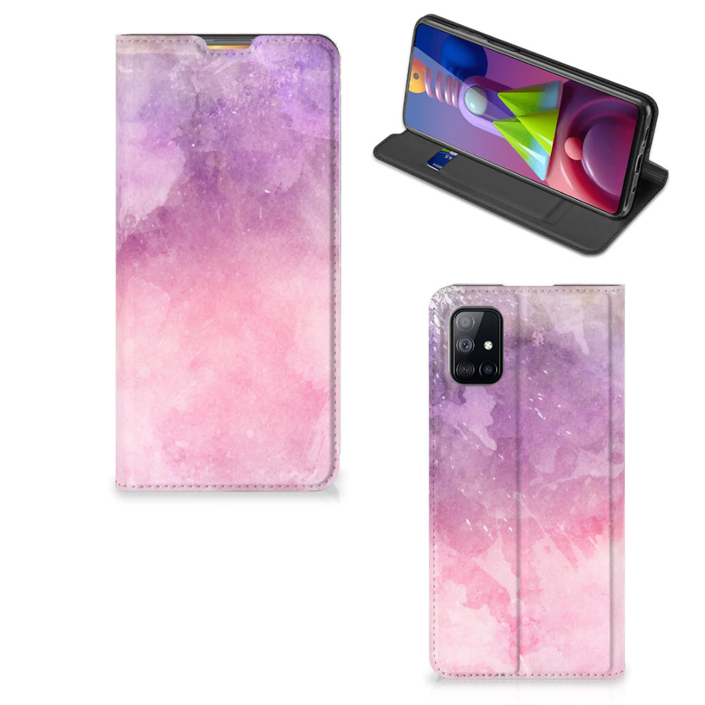 Bookcase Samsung Galaxy M51 Pink Purple Paint