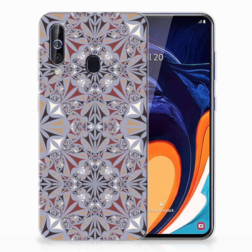 Samsung Galaxy A60 TPU Siliconen Hoesje Flower Tiles