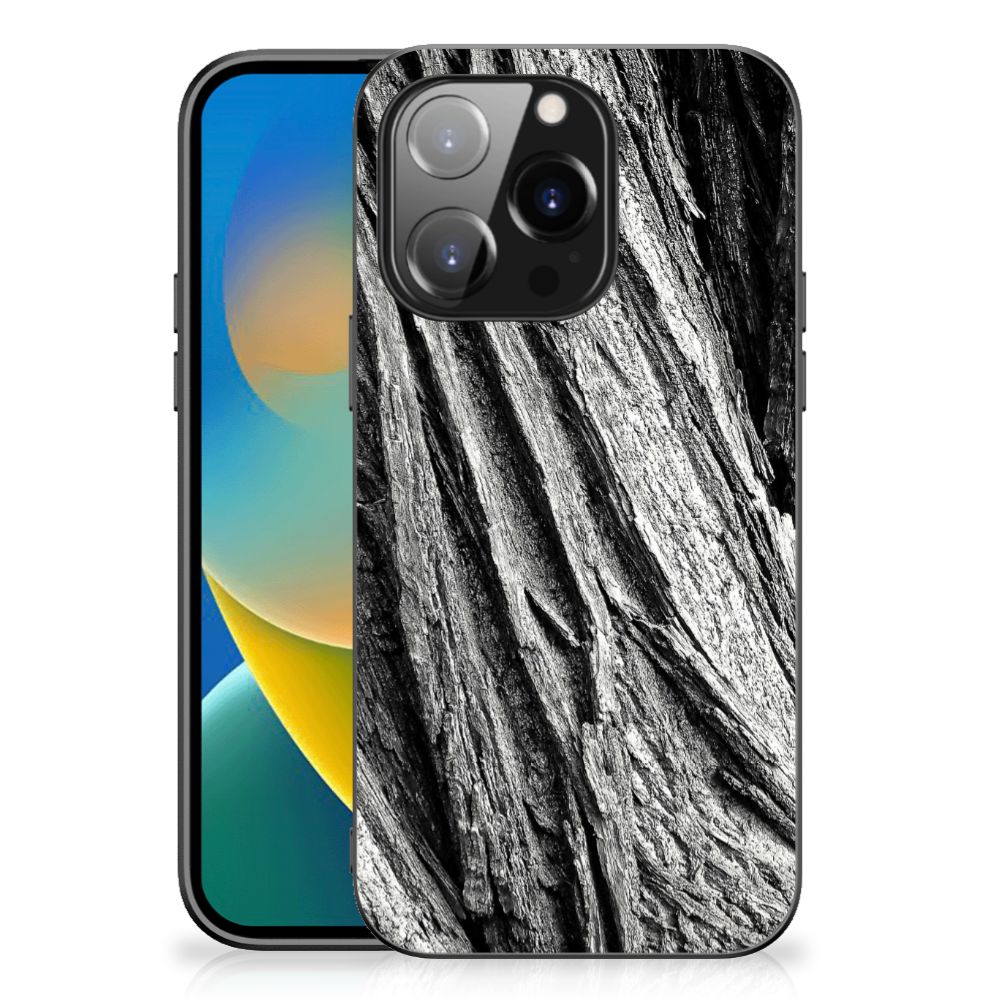 Houten Print Telefoonhoesje iPhone 14 Pro Boomschors Grijs B2C Telecom