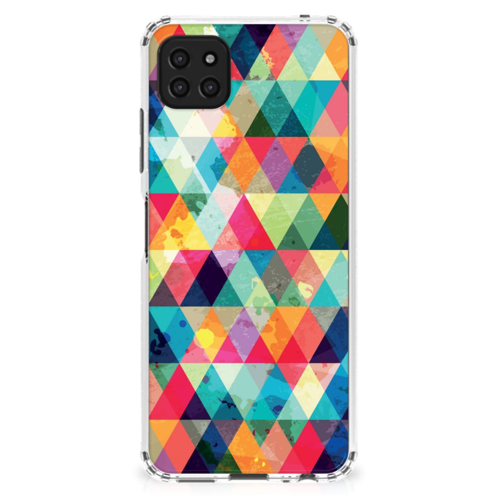 Samsung Galaxy A22 5G Doorzichtige Silicone Hoesje Geruit B2C Telecom