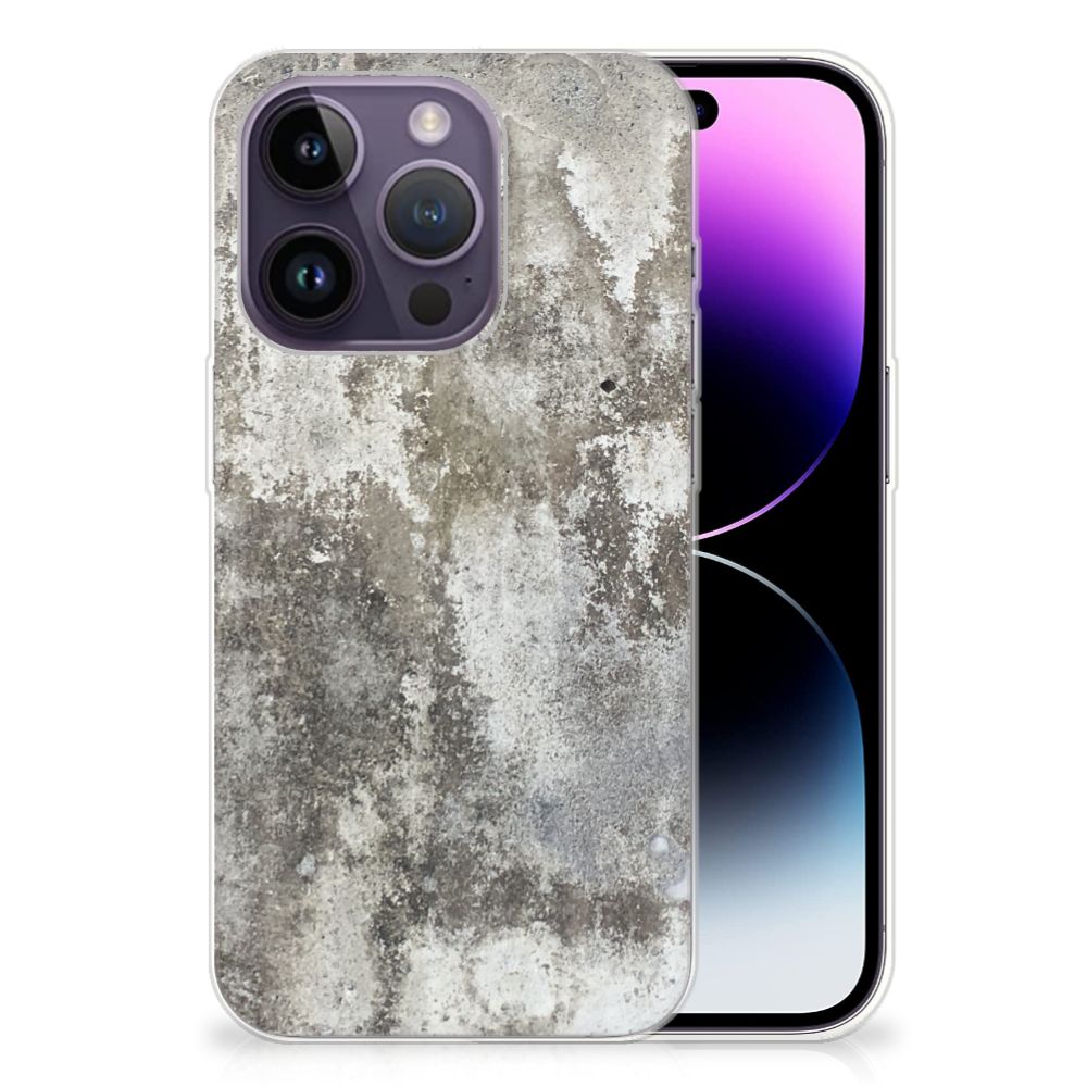 Apple iPhone 14 Pro TPU Siliconen Hoesje Beton Print B2C Telecom