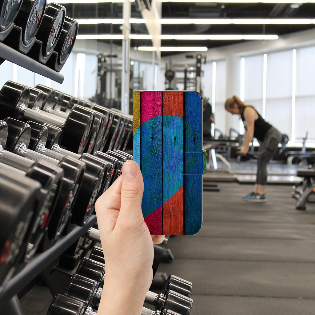OPPO Find X5 Book Style Case Wood Heart - Cadeau voor je Vriend
