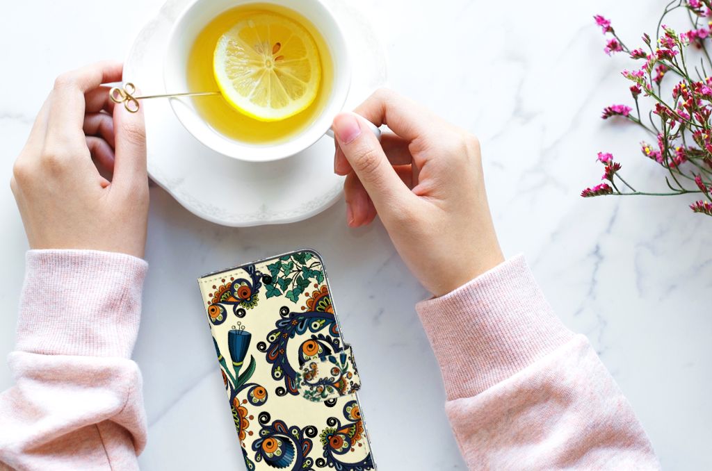 Wallet Case Samsung Galaxy M10 Barok Flower