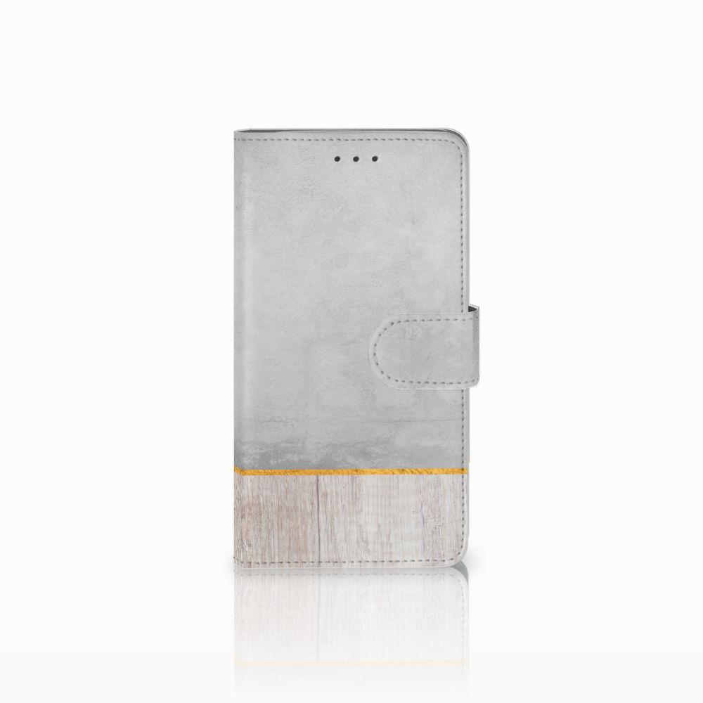 Samsung Galaxy J7 2016 Book Style Case Wood Concrete