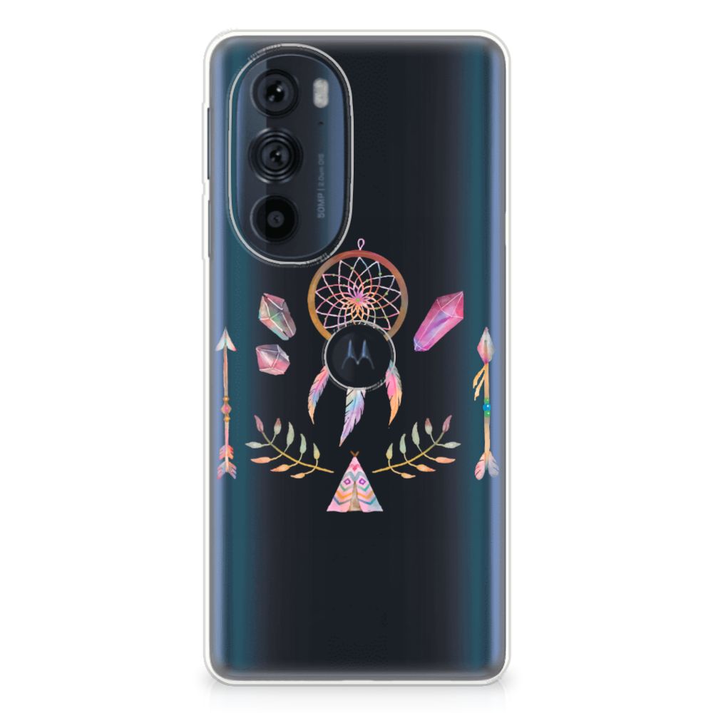 Motorola Edge 30 Pro Telefoonhoesje met Naam Boho Dreamcatcher