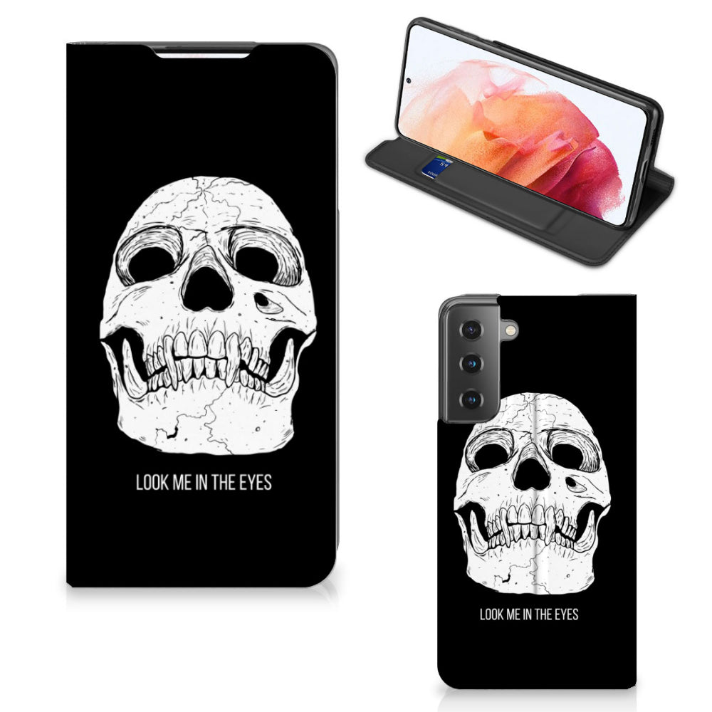 Mobiel BookCase Samsung Galaxy S21 Skull Eyes