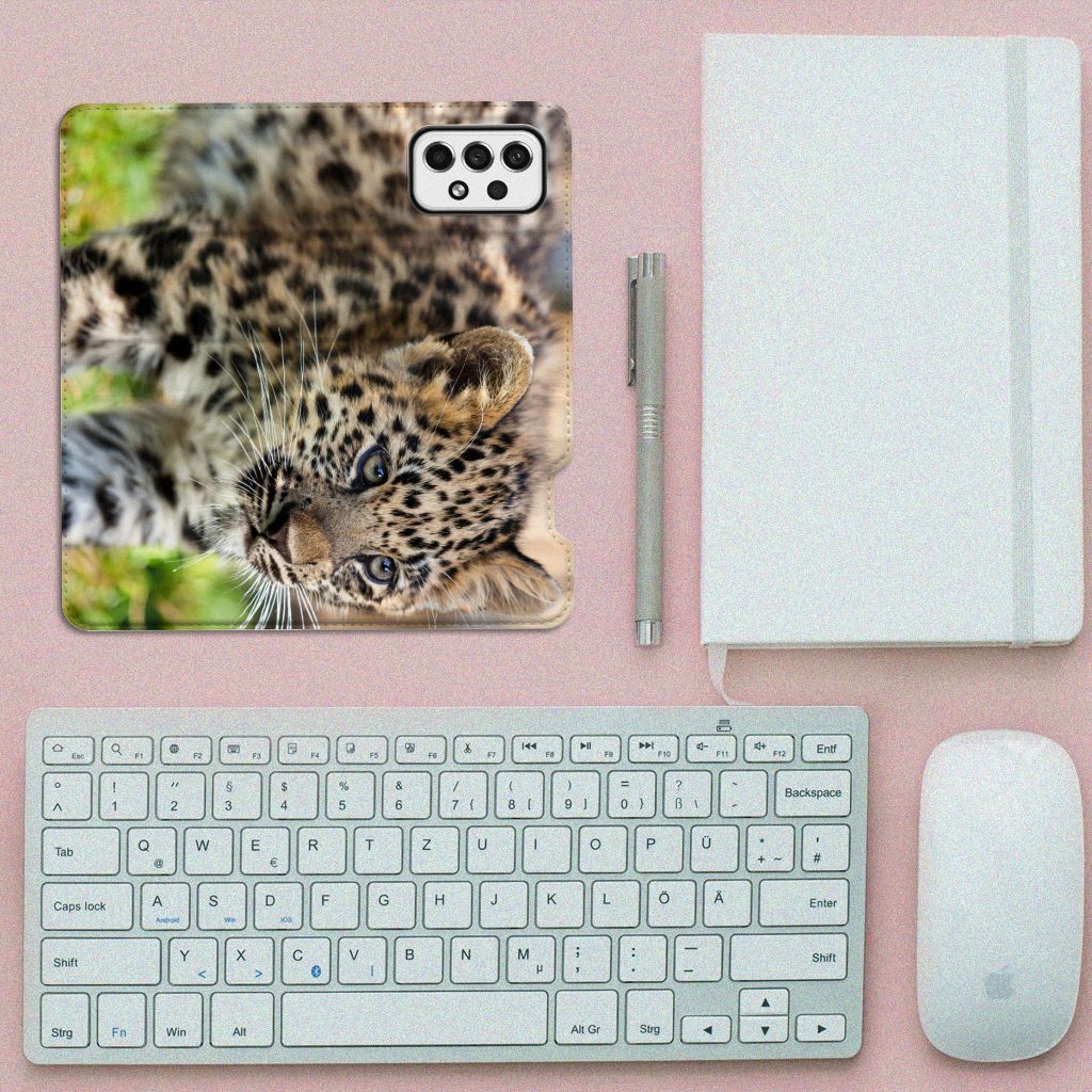 Samsung Galaxy A73 Hoesje maken Baby Luipaard - B2C Telecom