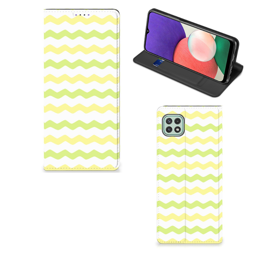Samsung Galaxy A22 5G Hoesje met Magneet Waves Yellow - B2C Telecom