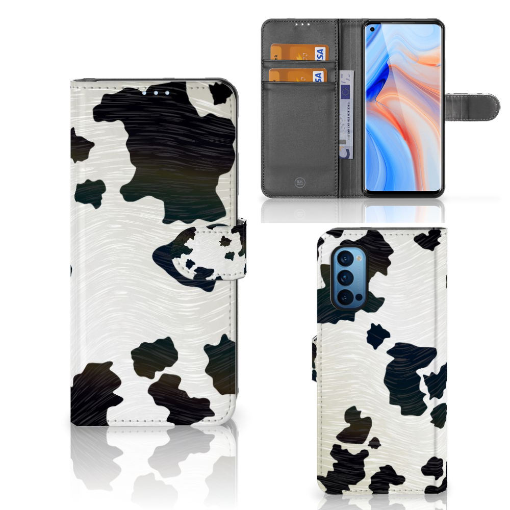 OPPO Reno 4 Pro 5G Telefoonhoesje met Pasjes Koeienvlekken