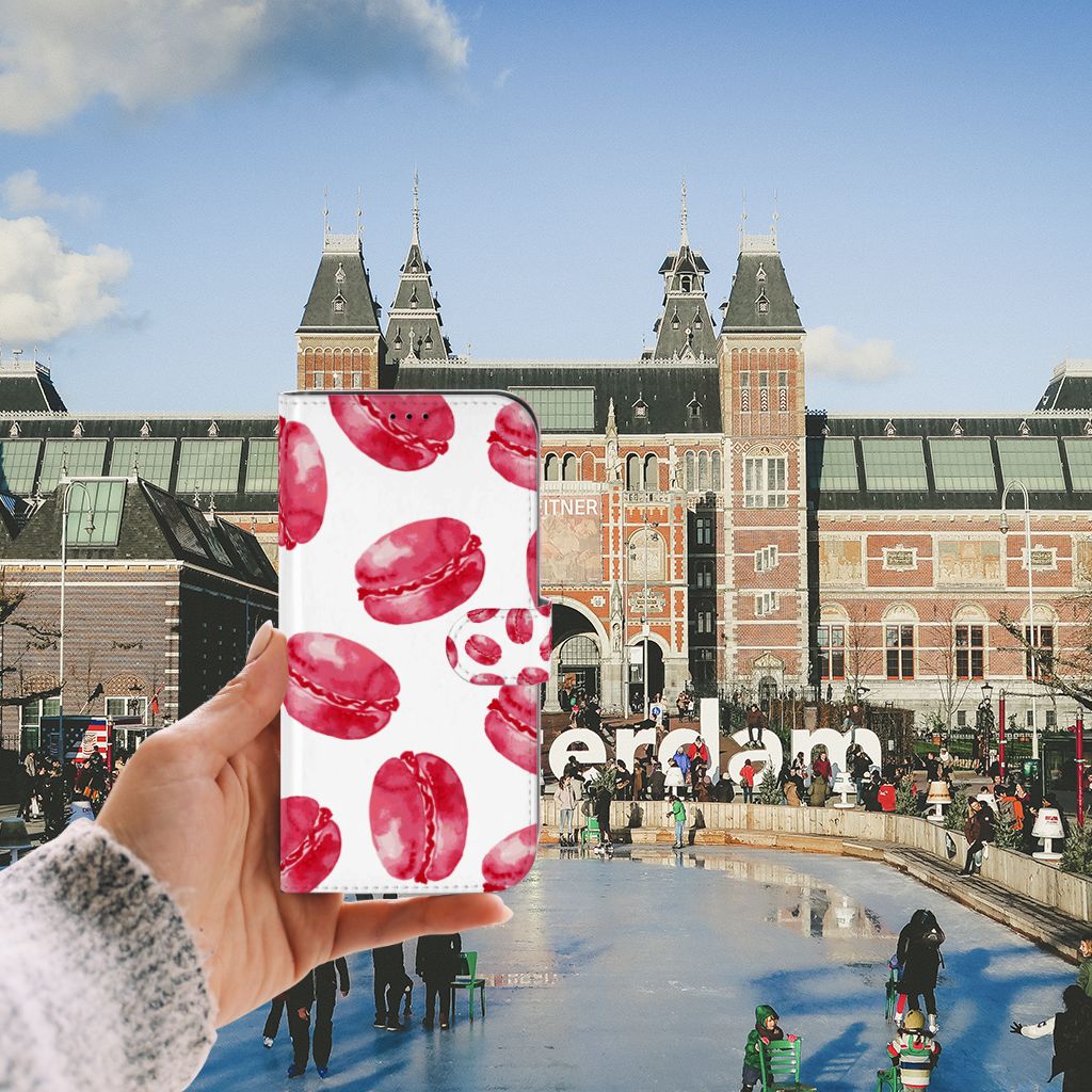 iPhone 13 Pro Max Book Cover Pink Macarons