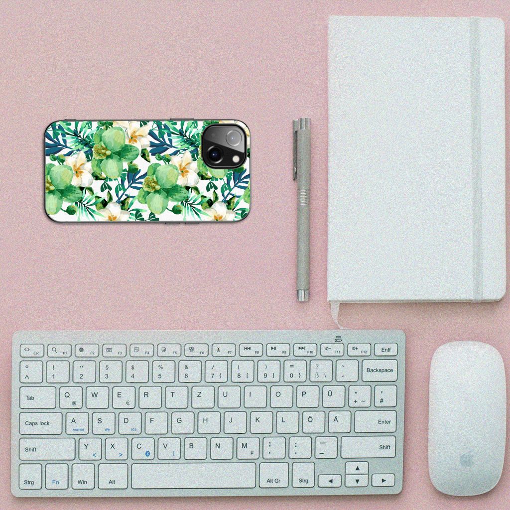Apple iPhone 13 Bloemen Hoesje Orchidee Groen B2C Telecom