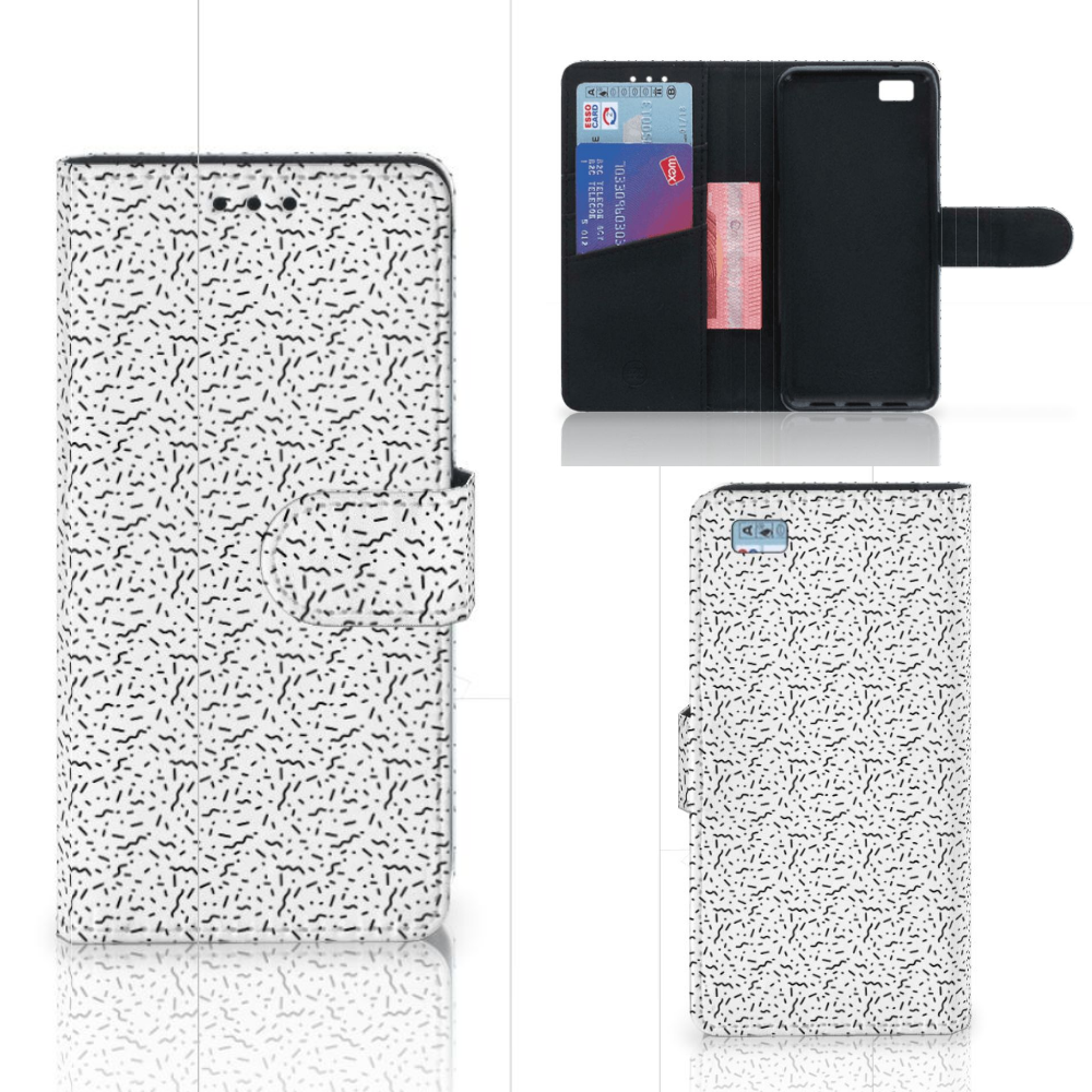 Huawei Ascend P8 Lite Telefoon Hoesje Stripes Dots