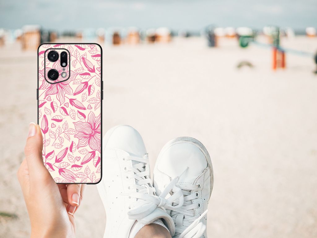 OPPO Find X5 Pro Bloemen Hoesje Pink Flowers B2C Telecom