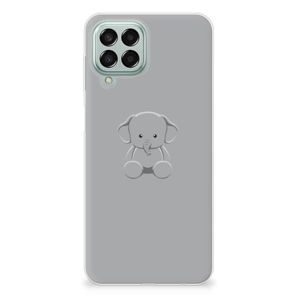 Samsung Galaxy M33 Telefoonhoesje met Naam Grijs Baby Olifant