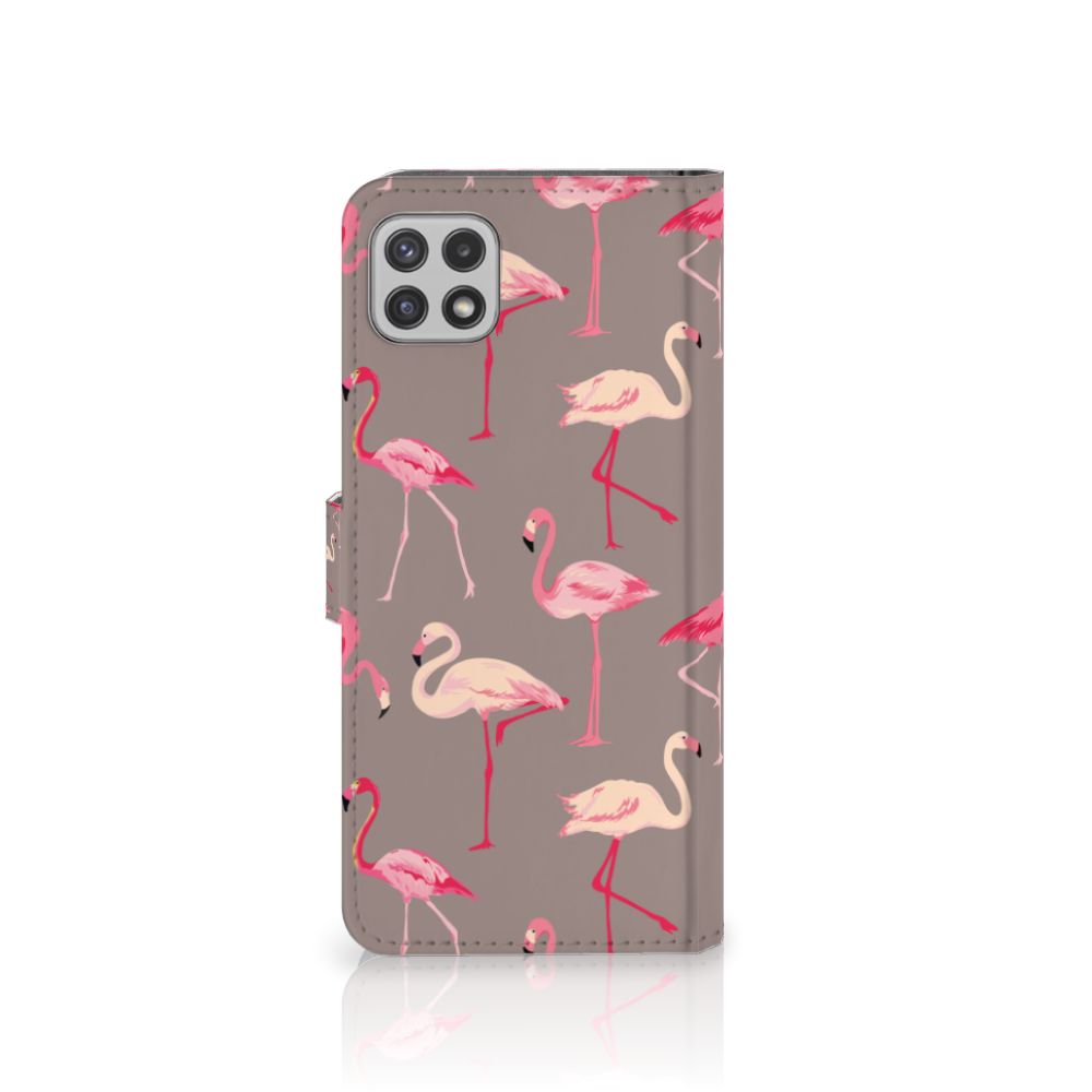 Samsung Galaxy A22 5G Telefoonhoesje met Pasjes Flamingo