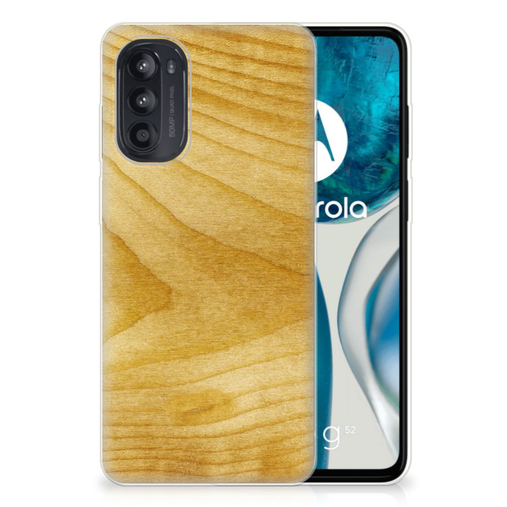 Motorola Moto G52/G82 Bumper Hoesje Licht Hout