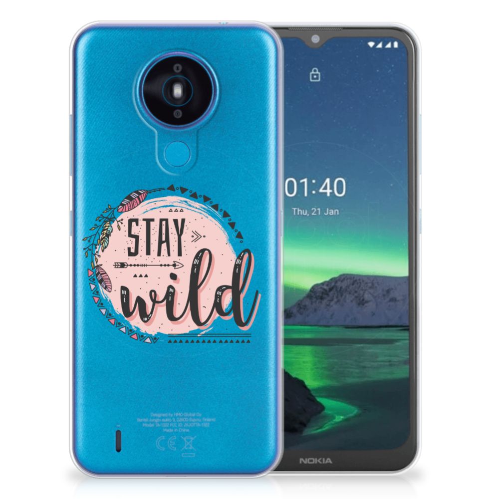 Nokia 1.4 Telefoonhoesje met Naam Boho Stay Wild