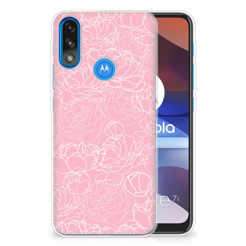 Motorola Moto E7/E7i Power TPU Case White Flowers