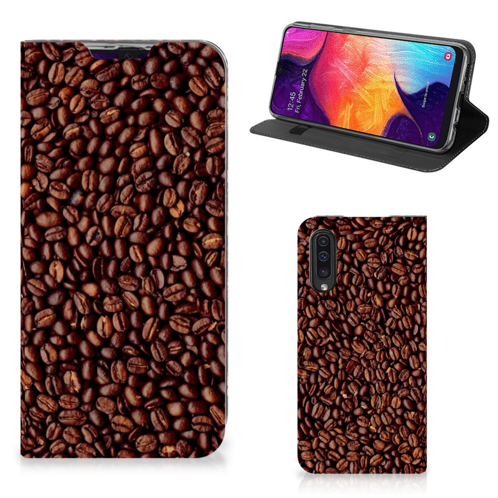 Samsung Galaxy A50 Flip Style Cover Koffiebonen