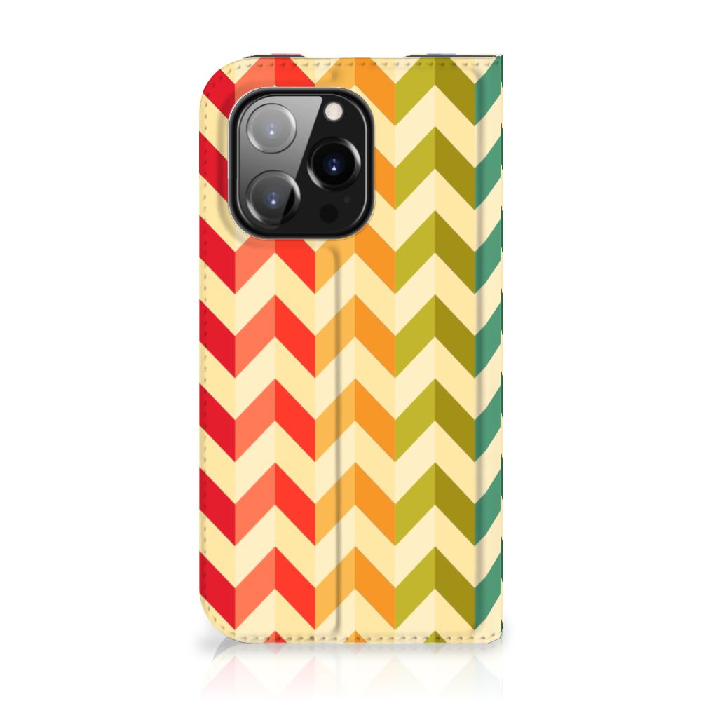 iPhone 14 Pro Hoesje met Magneet Zigzag Multi Color