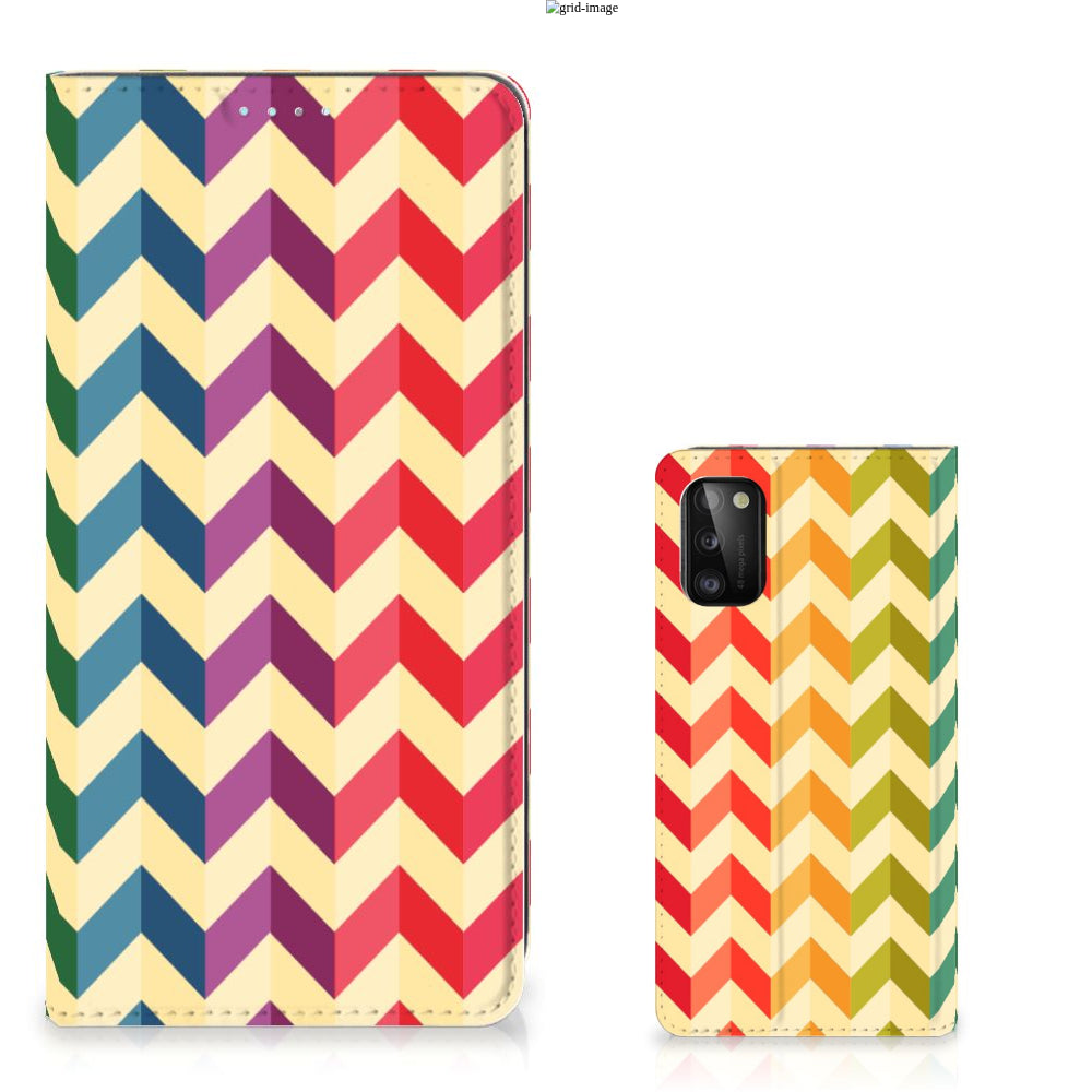 Samsung Galaxy A41 Hoesje met Magneet Zigzag Multi Color