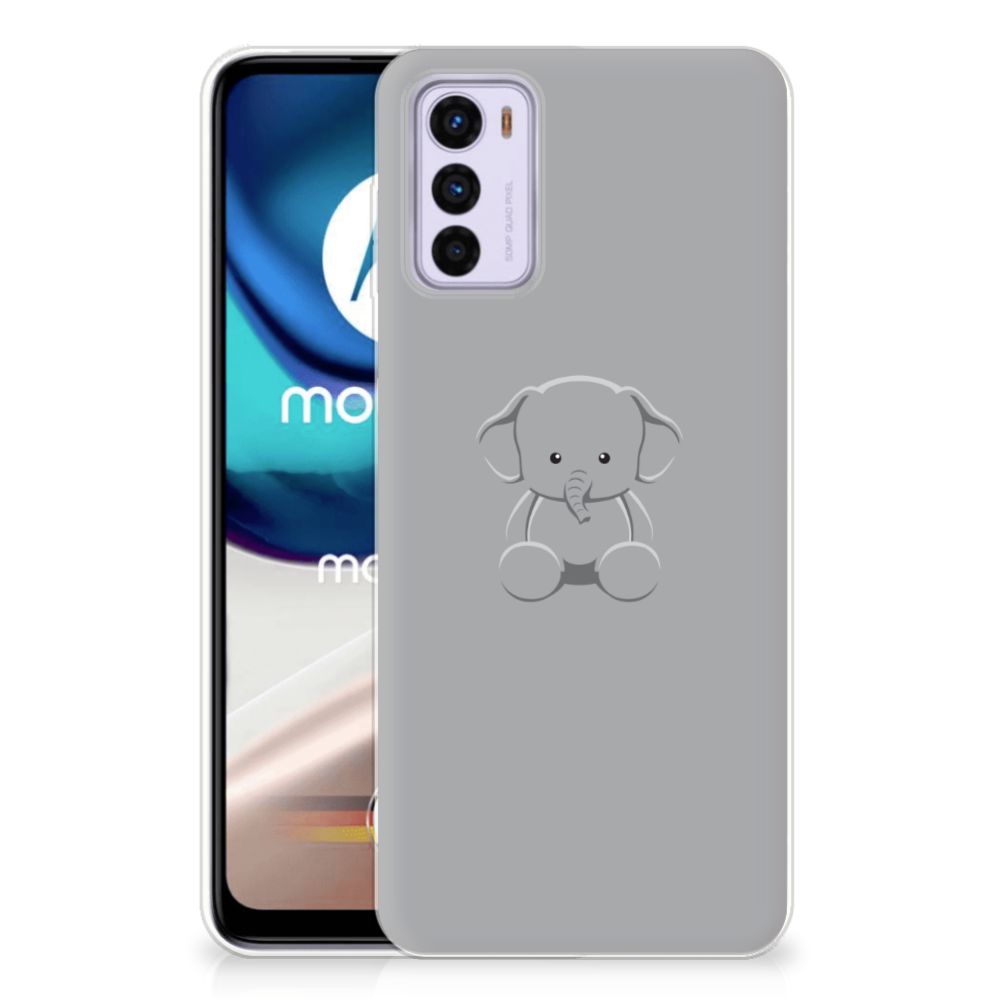 Motorola Moto G42 Telefoonhoesje met Naam Grijs Baby Olifant B2C Telecom