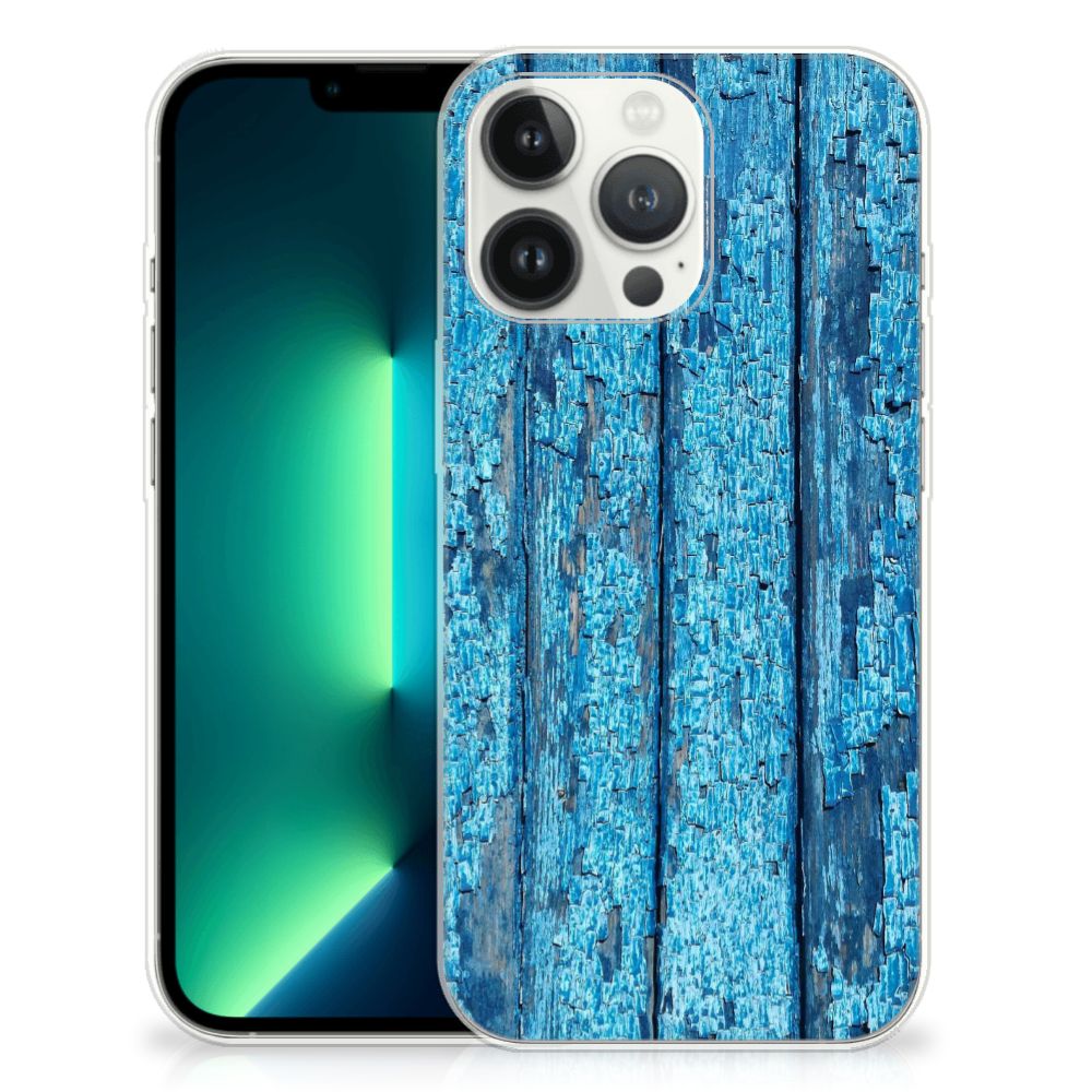 iPhone 13 Pro Max Bumper Hoesje Wood Blue B2C Telecom