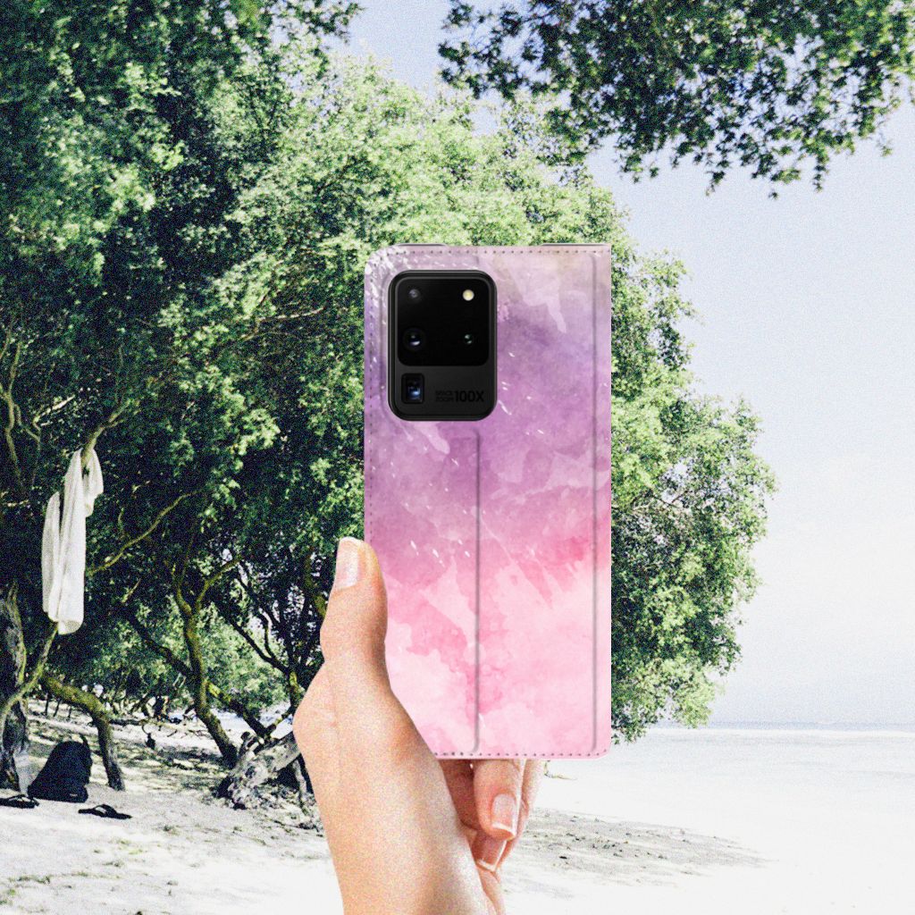 Bookcase Samsung Galaxy S20 Ultra Pink Purple Paint - B2C Telecom