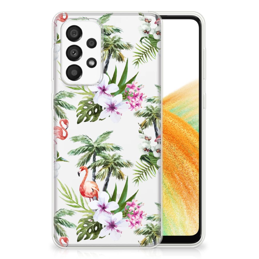 Samsung Galaxy A33 5G TPU Hoesje Flamingo Palms