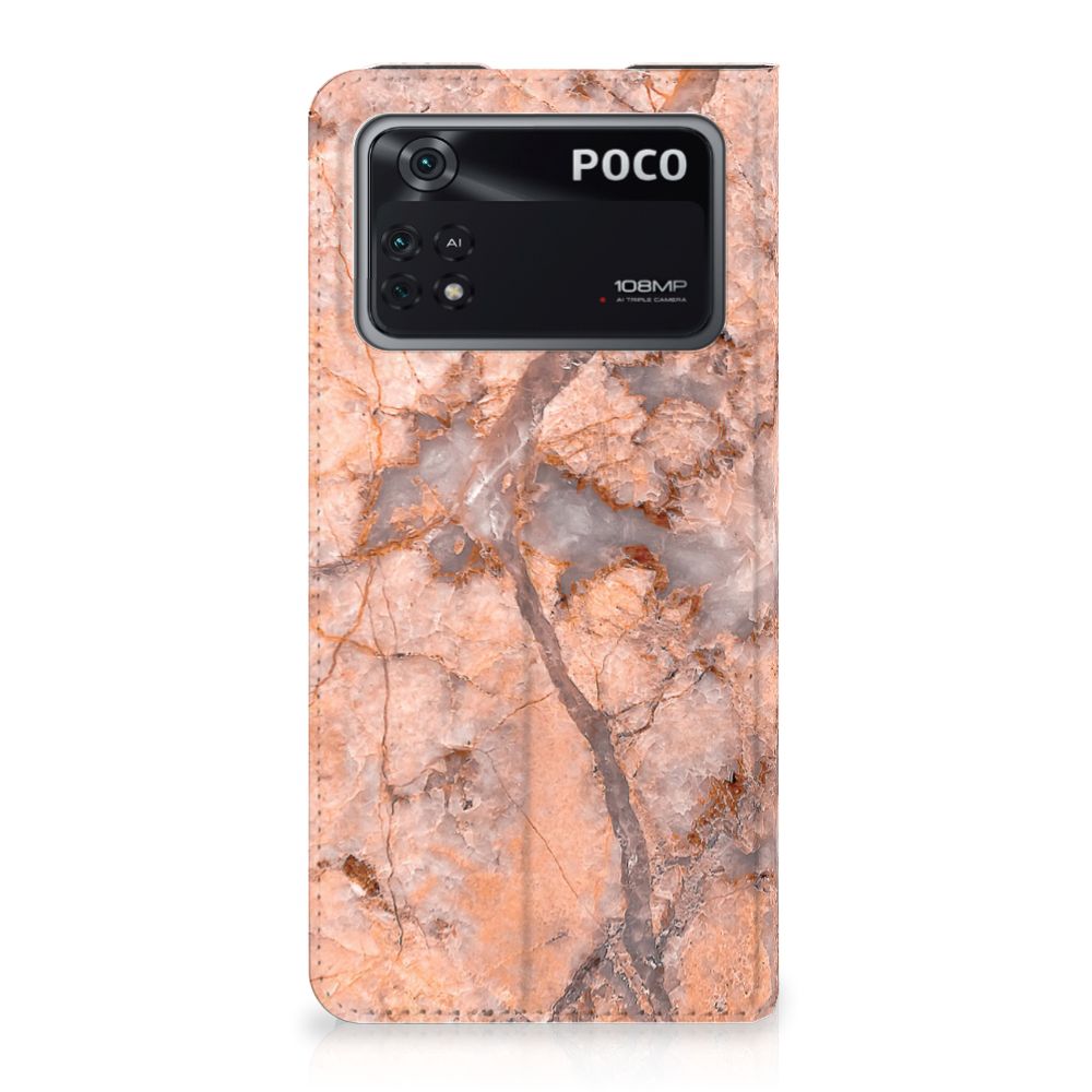 Poco X4 Pro 5G Standcase Marmer Oranje - B2C Telecom