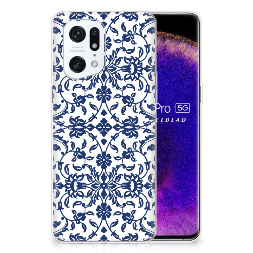 OPPO Find X5 Pro TPU Case Flower Blue