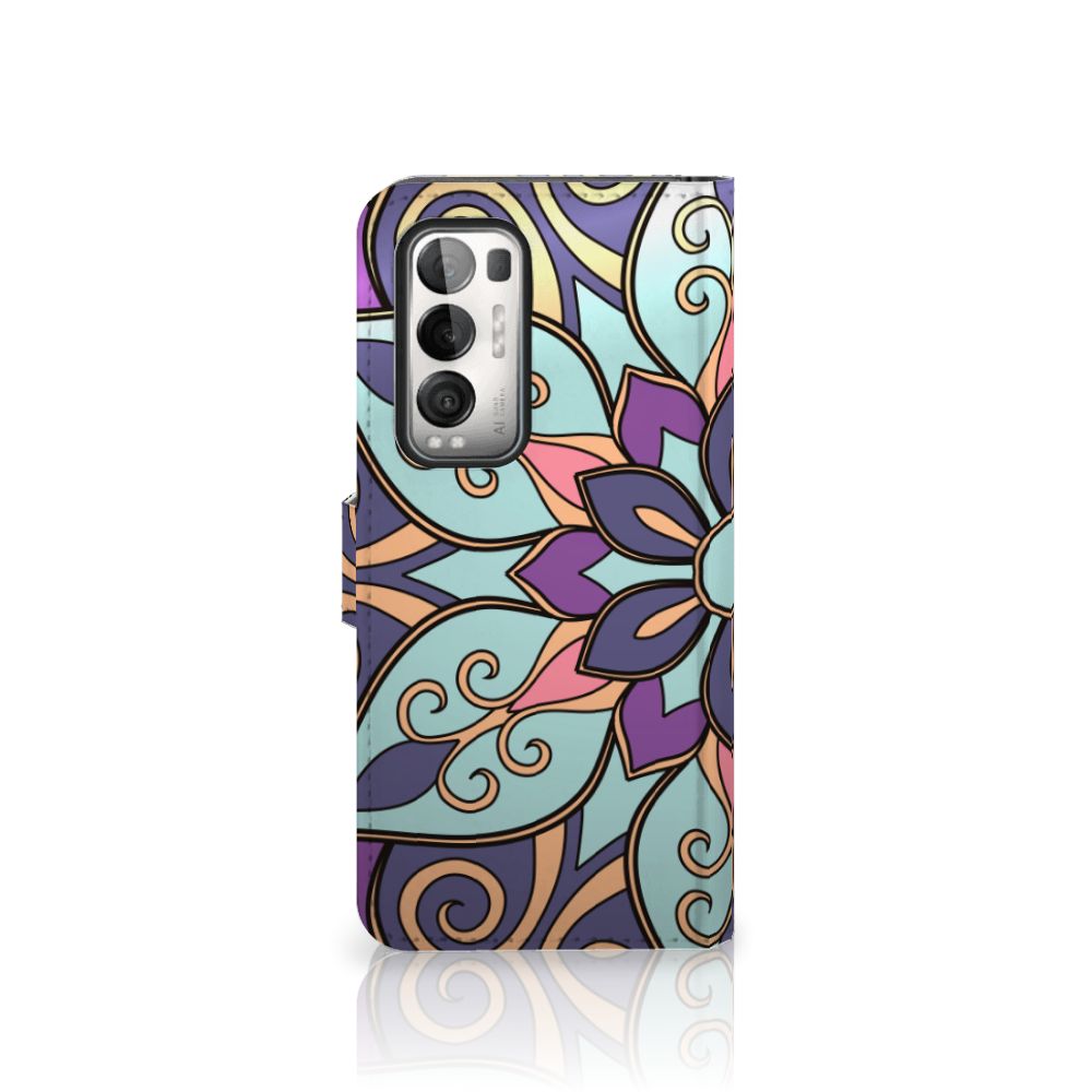 OPPO Find X3 Neo 5G Hoesje Purple Flower