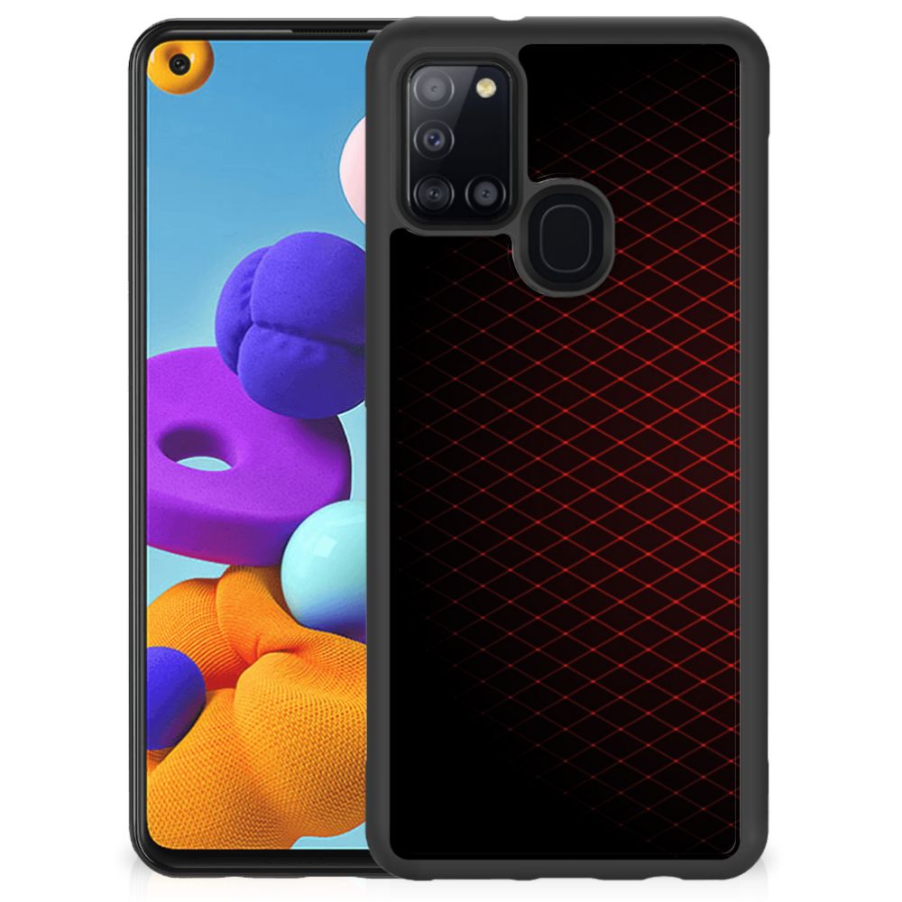 Samsung Galaxy A21s Bumper Case Geruit Rood