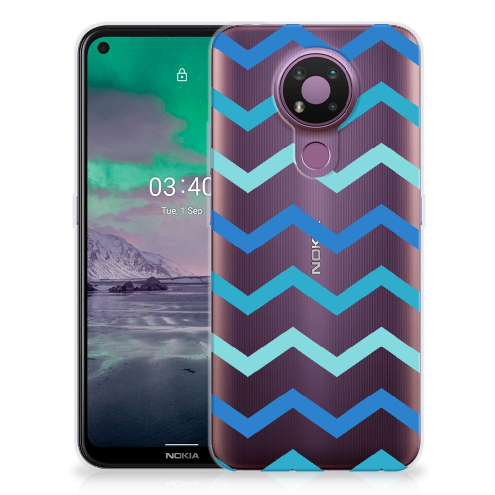 Nokia 3.4 TPU bumper Zigzag Blauw B2C Telecom