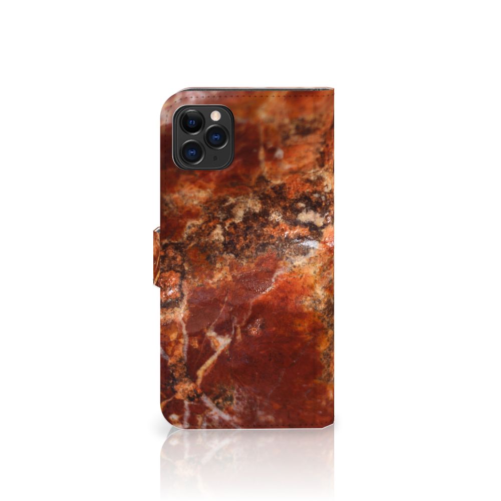 Apple iPhone 11 Pro Max Bookcase Marmer Bruin