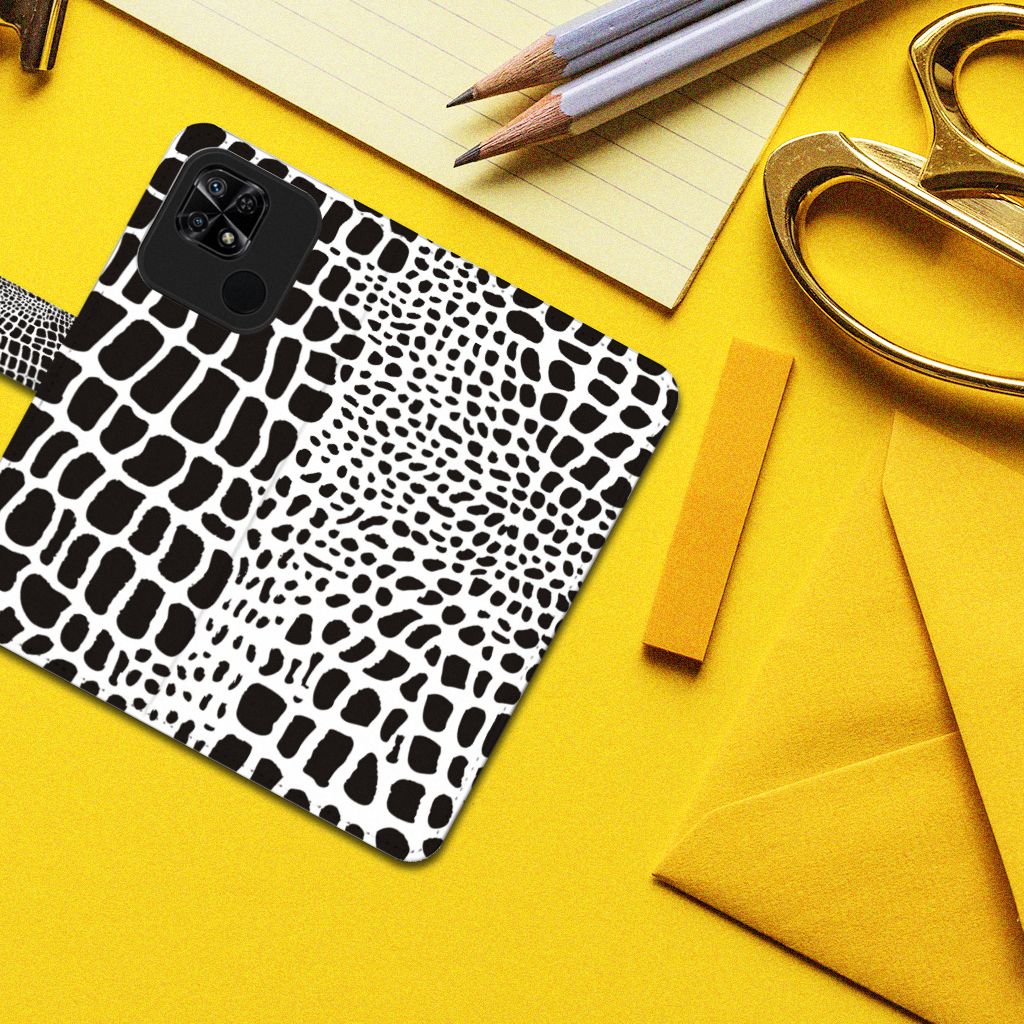 Xiaomi Redmi 10C Telefoonhoesje met Pasjes Slangenprint