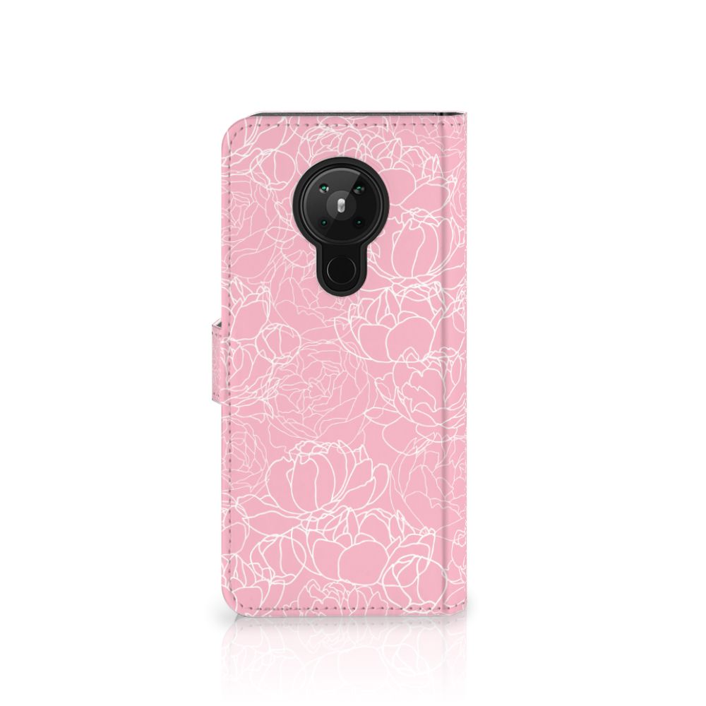 Nokia 5.3 Hoesje White Flowers