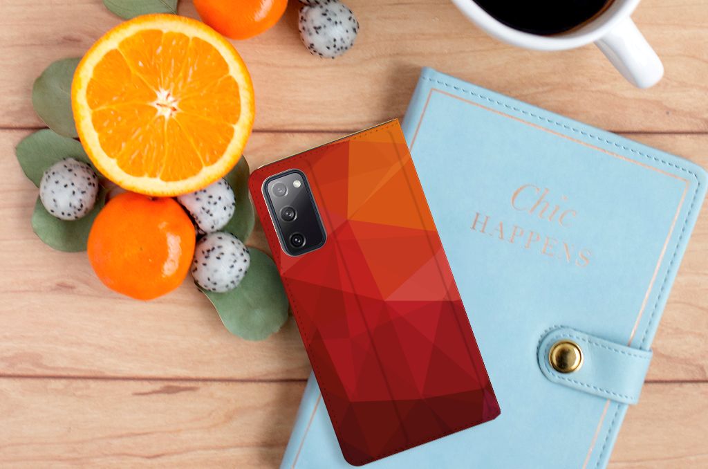 Stand Case voor Samsung Galaxy S20 FE Polygon Red - B2C Telecom