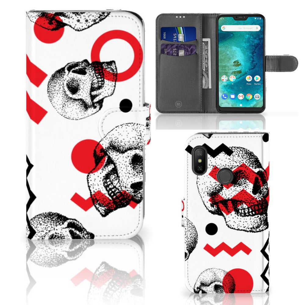 Telefoonhoesje met Naam Xiaomi Mi A2 Lite Skull Red