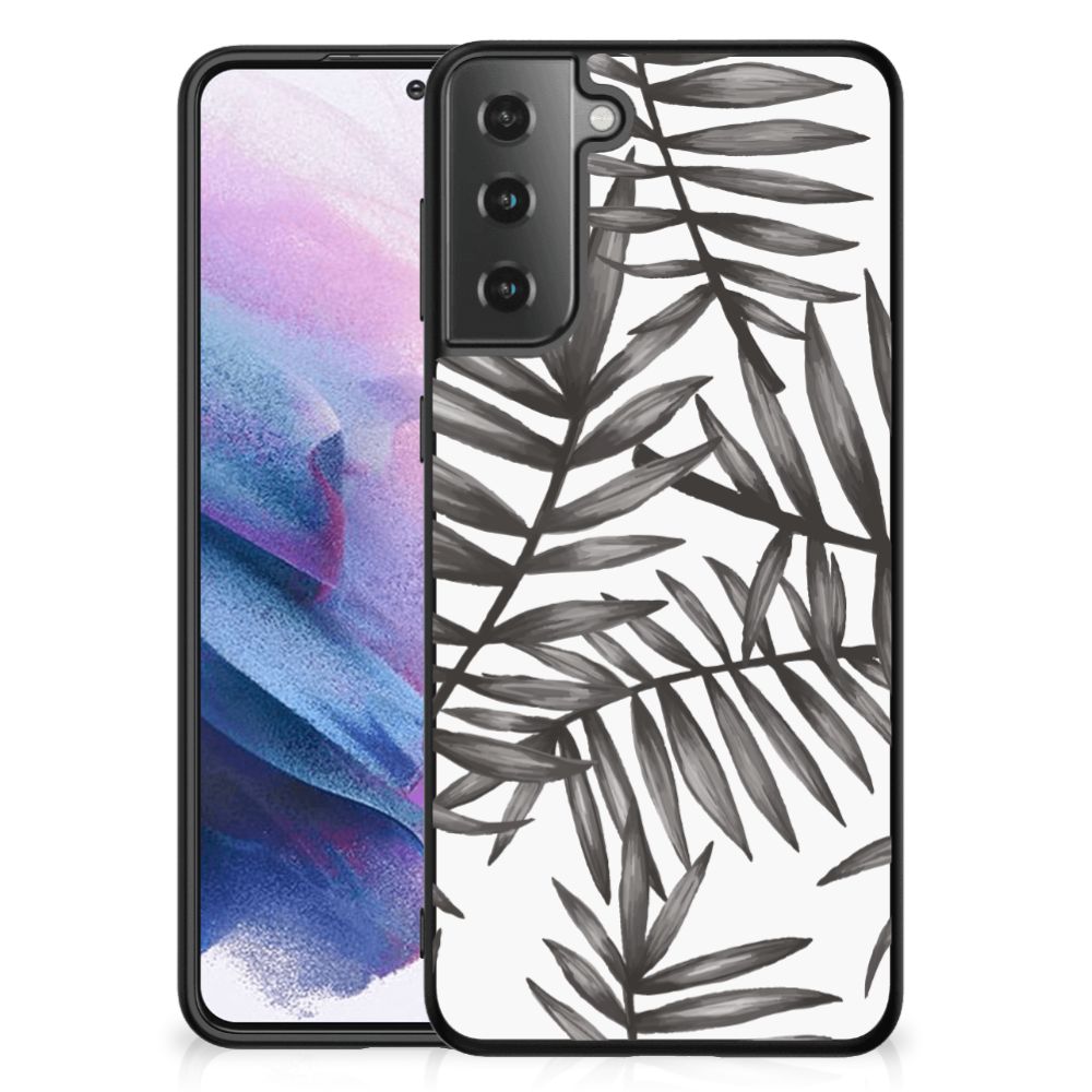 Samsung Galaxy S21 Plus Bloemen Hoesje Leaves Grey B2C Telecom