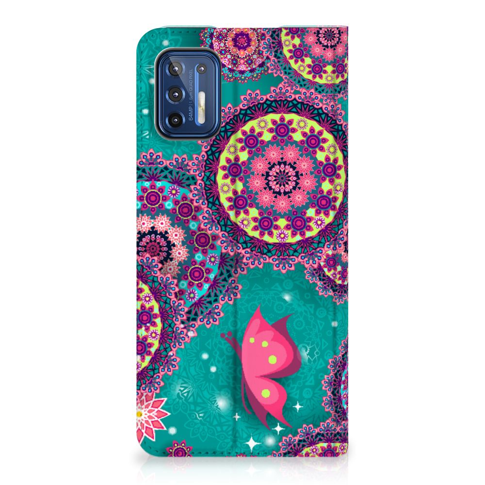 Motorola Moto G9 Plus Bookcase Cirkels en Vlinders - B2C Telecom