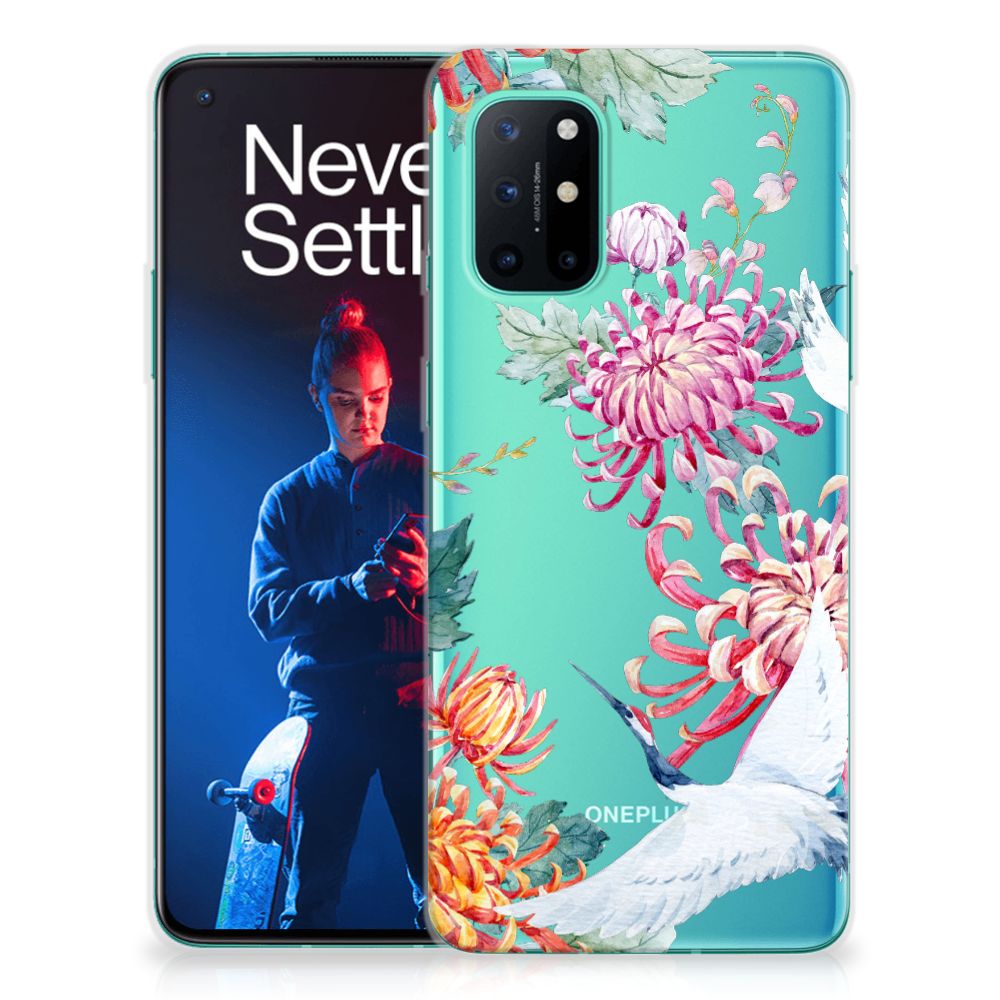 OnePlus 8T TPU Hoesje Bird Flowers