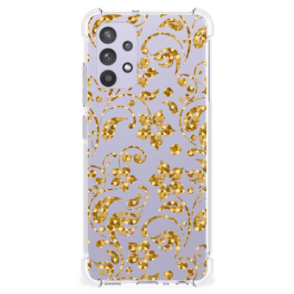 Samsung Galaxy A32 4G | A32 5G Enterprise Editie Case Gouden Bloemen B2C Telecom
