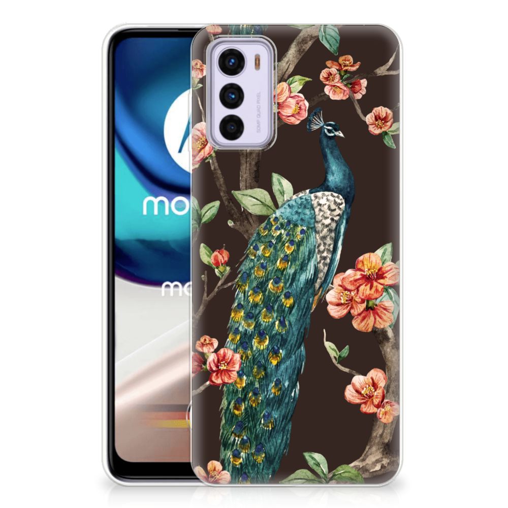 Motorola Moto G42 TPU Hoesje Pauw met Bloemen B2C Telecom