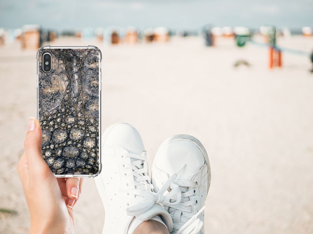 Apple iPhone Xs Max Case Anti-shock Krokodillenprint