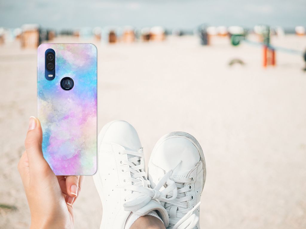 Hoesje maken Motorola One Vision Watercolor Light